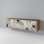 ASHEN ARIA 3-Door TV Stand in Oak Effect