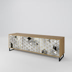 ASHEN ARIA 3-Door TV Stand in Oak Effect