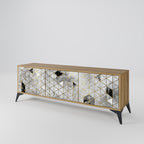 ASHEN ARIA 3-Door TV Stand in Oak Effect