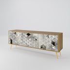 ASHEN ARIA 3-Door TV Stand in Oak Effect