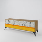 DYED BY ORANGE 3-Door TV Stand in Oak Effect