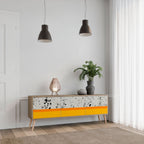 DYED BY ORANGE 3-Door TV Stand in Oak Effect