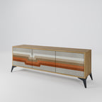 PECULIAR TRAIL 3-Door TV Stand in Oak Effect