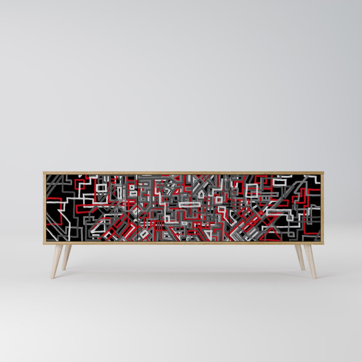 BROKEN LINES Mueble de TV de 3 Puertas