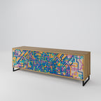 MEMORIES MAP Mueble de TV de 3 Puertas en Efecto Roble