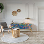 MEMORIES MAP Mueble de TV de 3 Puertas en Efecto Roble