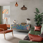 MEMORIES MAP Mueble de TV de 3 Puertas en Efecto Roble