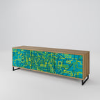 NOSTALGIC MEMORIES 3-Door TV Stand in Oak Effect