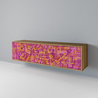 LOVELY MEMORIES 3-Door TV Stand in Oak Effect