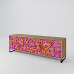 LOVELY MEMORIES 3-Door TV Stand in Oak Effect