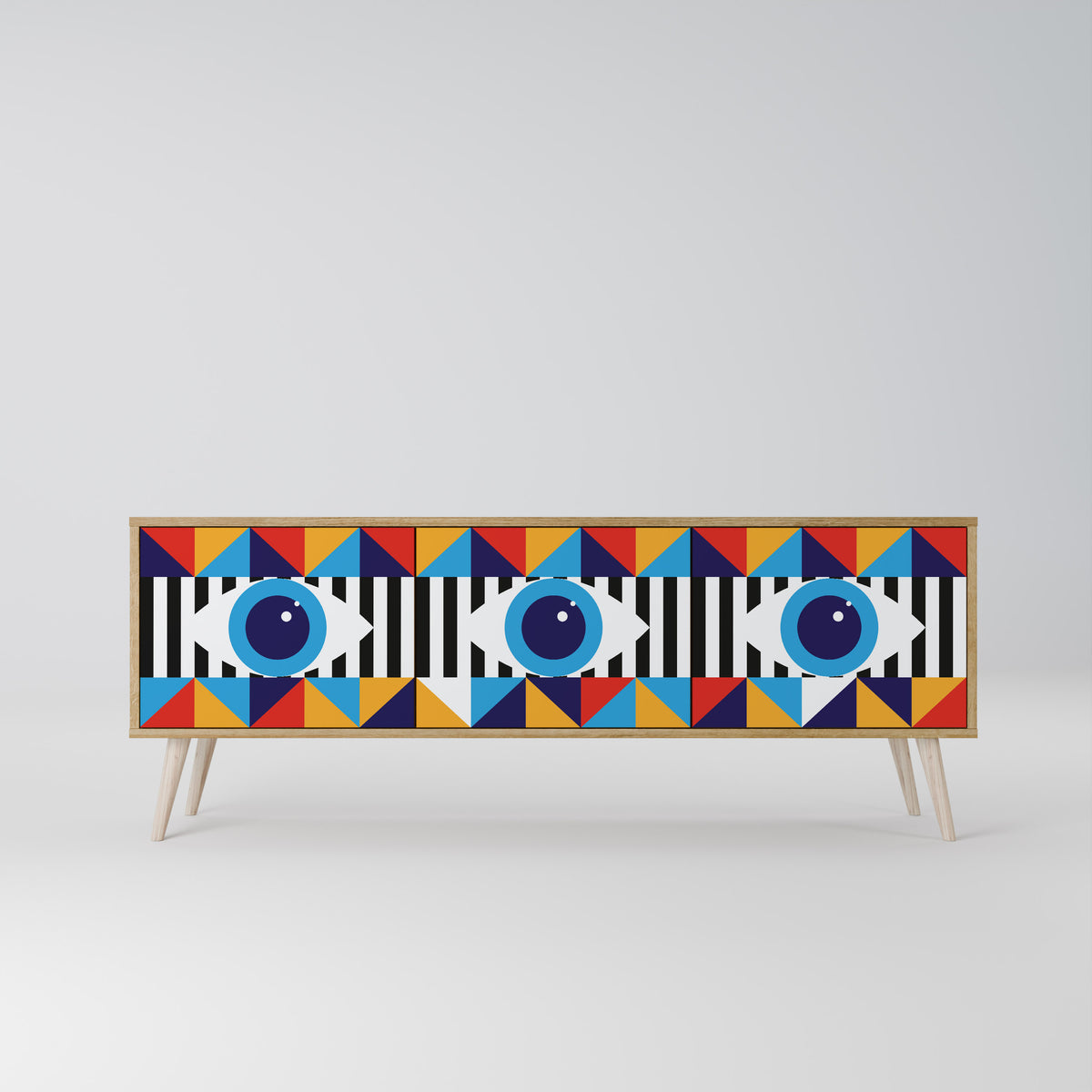 ABSTRACTION AND GEOMETRY Mueble de TV de 3 Puertas