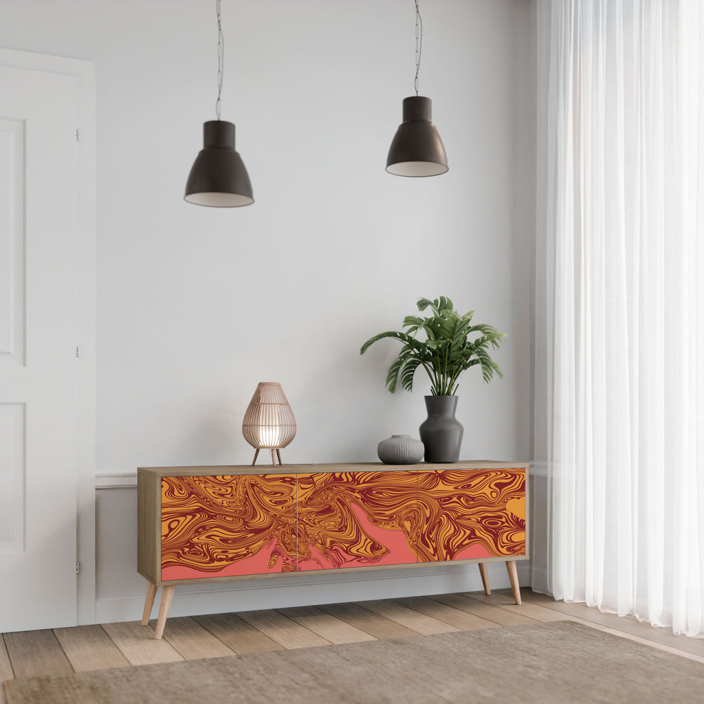 FLOATING THOUGHTS 3-Door TV Stand in Oak Effect