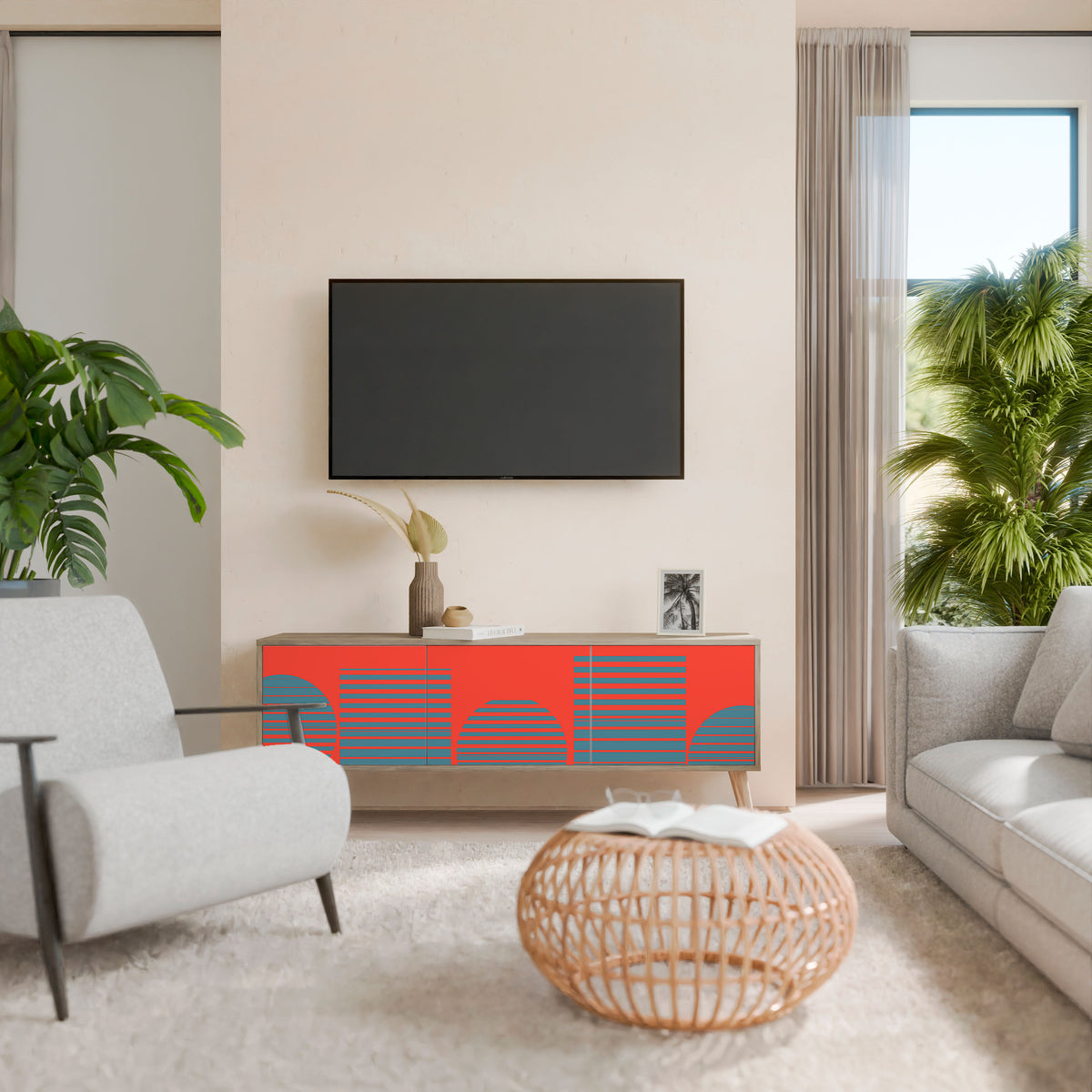 RISING GEOMETRY STARS 3-Door TV Cabinet