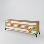 EXCEPTIONAL STREAM 3-Door TV Stand in Oak Effect