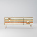 EXCEPTIONAL STREAM 3-Door TV Stand in Oak Effect