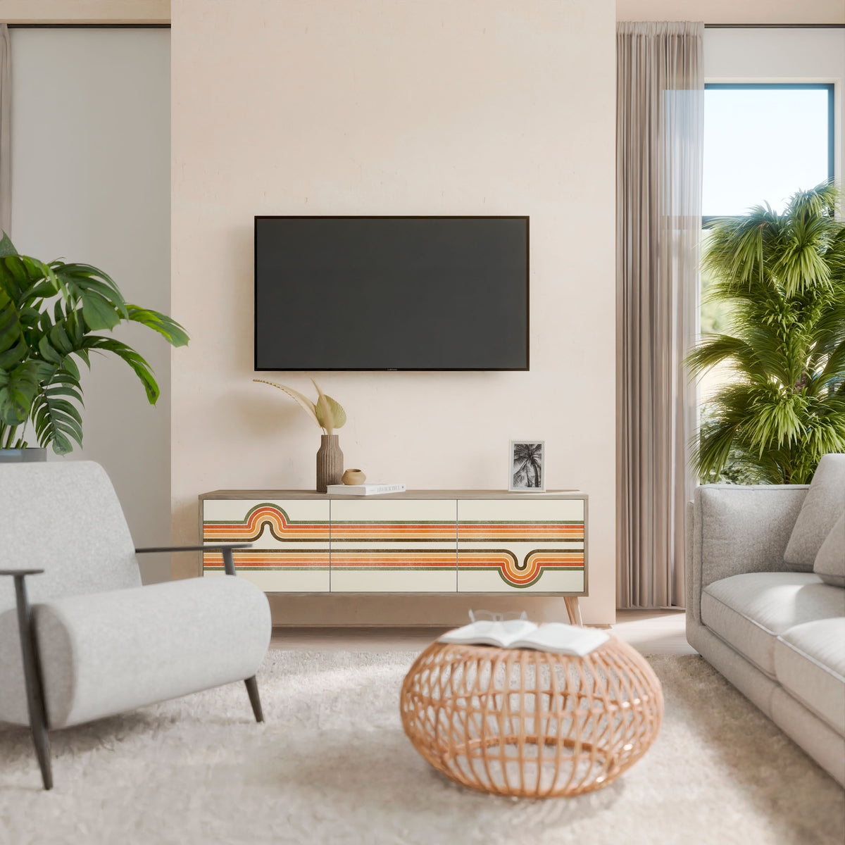 EXCEPTIONAL STREAM Mueble de TV de 3 Puertas