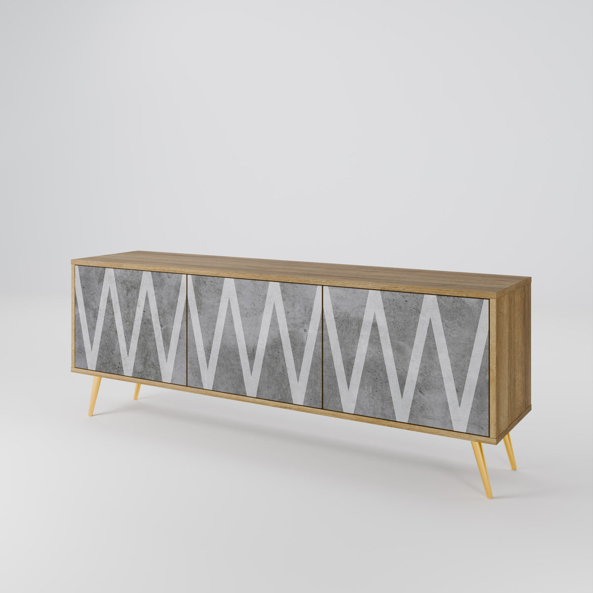 SOLID ZIG ZAG Mueble de TV de 3 Puertas