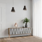 SOLID ZIG ZAG 3-Door TV Stand in Oak Effect