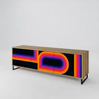 BLINDED BY THE LIGHTS 3-Door TV Stand in Oak Effect