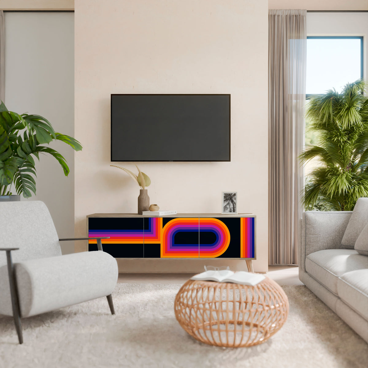 BLINDED BY THE LIGHTS Mueble de TV de 3 Puertas
