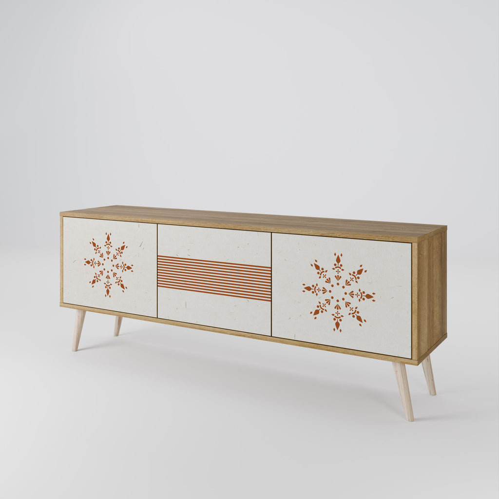 DAILY HARMONY 3-Door TV Stand in Oak Effect