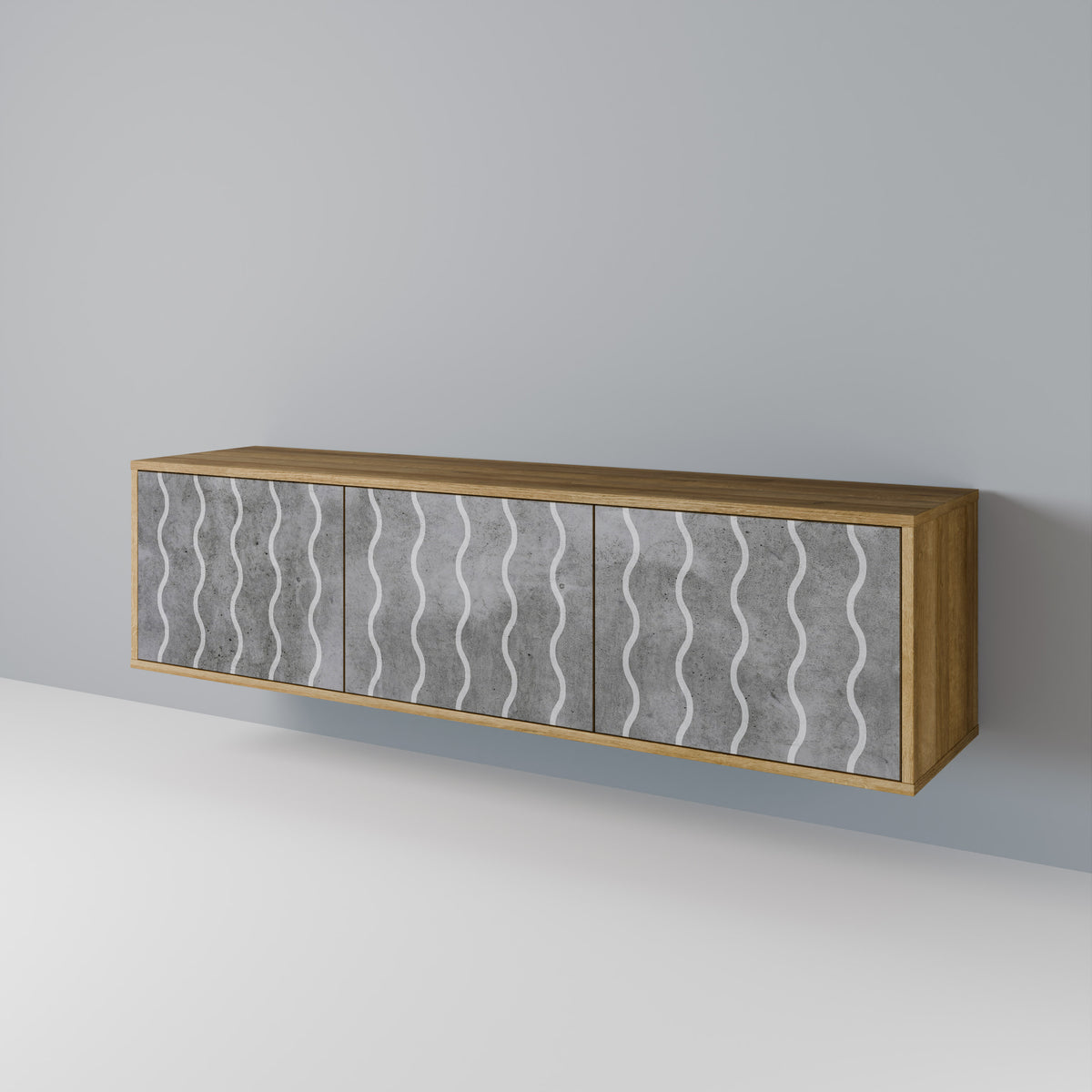 WAVES OF CONCRETE Mueble de TV de 3 Puertas