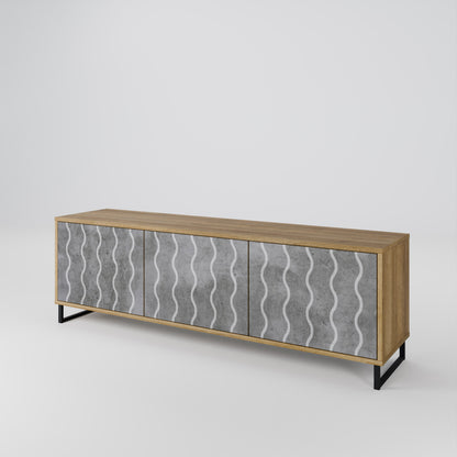 WAVES OF CONCRETE Mueble de TV de 3 Puertas