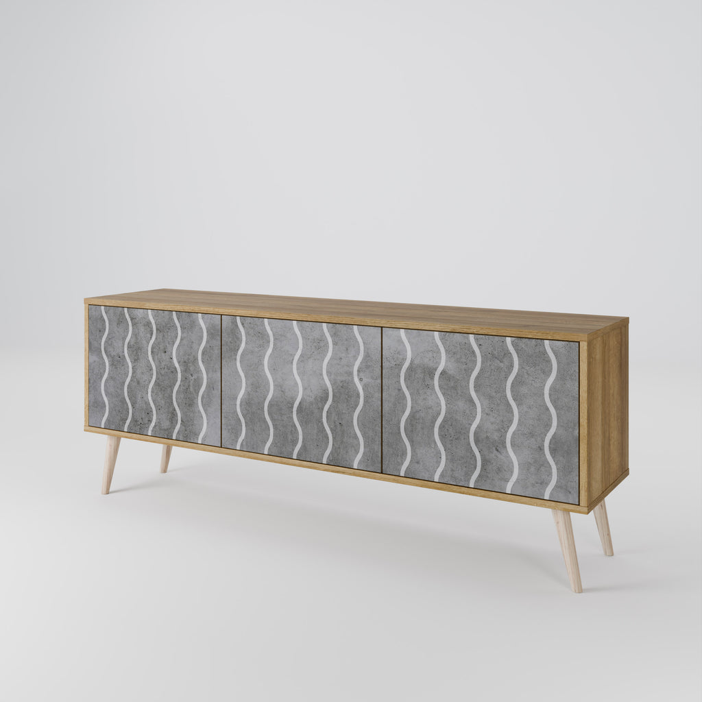 WAVES OF CONCRETE Mueble de TV de 3 Puertas