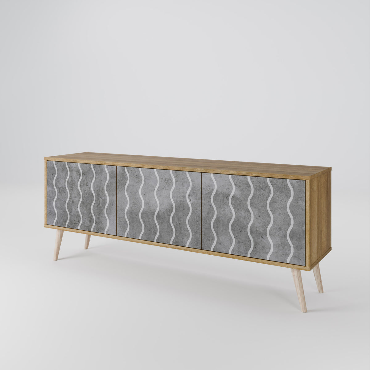 WAVES OF CONCRETE Mueble de TV de 3 Puertas