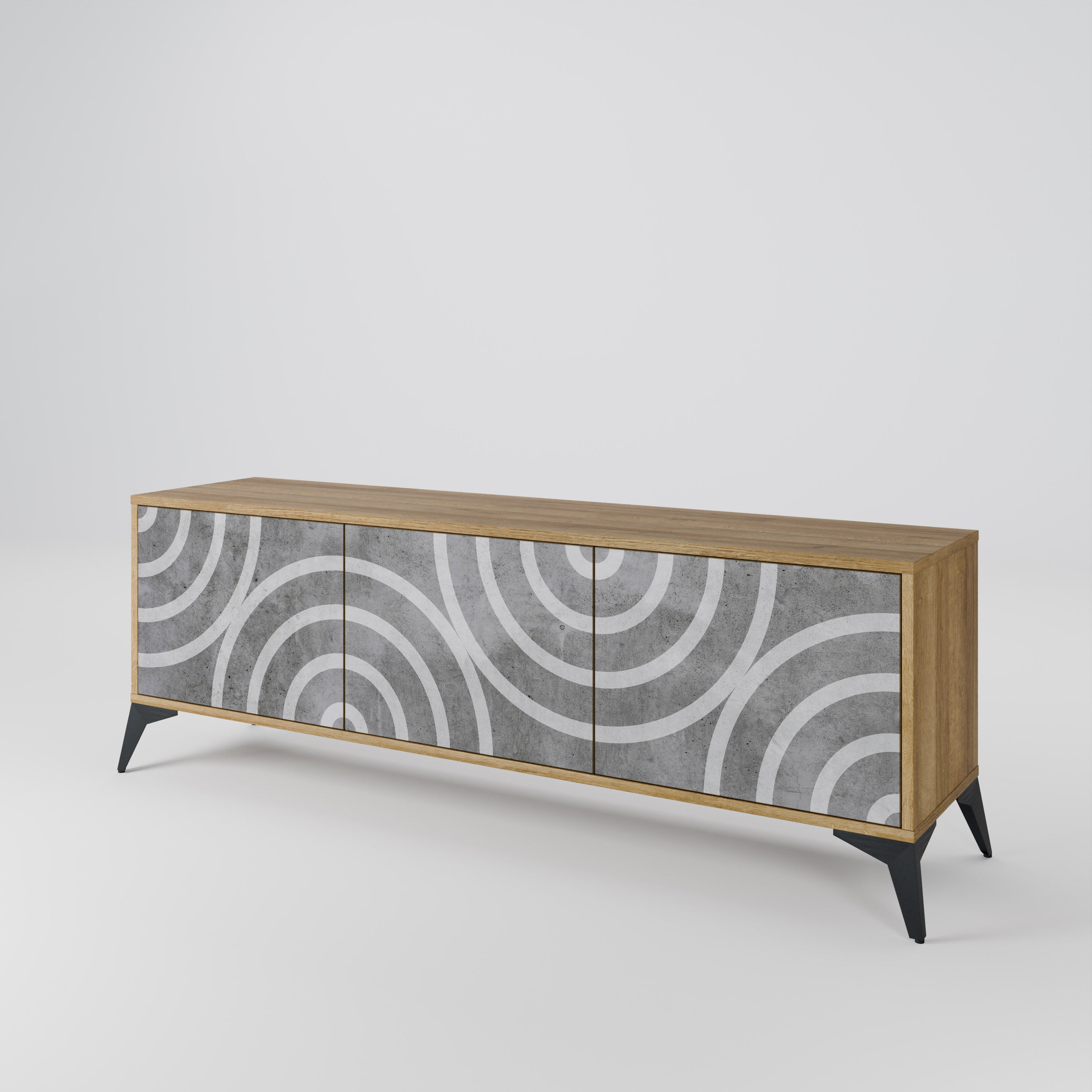 CIRCLE CONCRETE 3-Door TV Cabinet