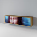 CONSTRUCTIVE ART 3-Door TV Stand in Oak Effect