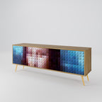 CONSTRUCTIVE ART 3-Door TV Stand in Oak Effect