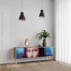 CONSTRUCTIVE ART 3-Door TV Stand in Oak Effect