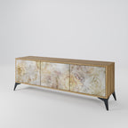 SUNFLOWER BLUR 3-Door TV Stand in Oak Effect