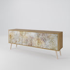 SUNFLOWER BLUR 3-Door TV Stand in Oak Effect