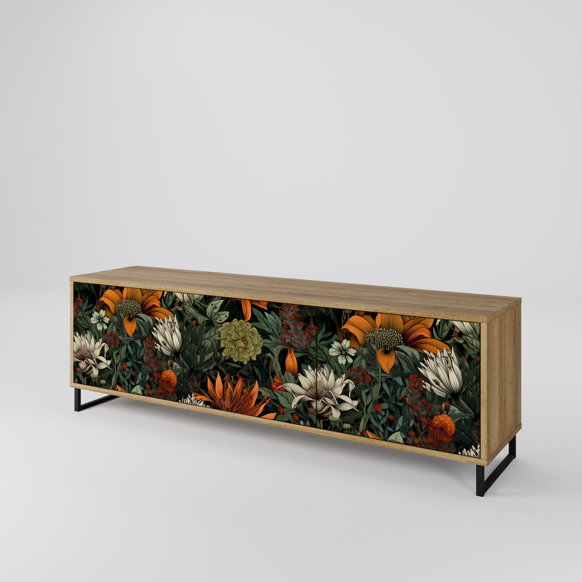 MIDNIGHT SPROUT Mueble de TV de 3 Puertas