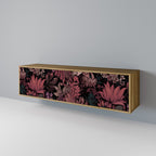 FLORAL WHISPER 3-Door TV Stand in Oak Effect