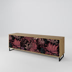 FLORAL WHISPER 3-Door TV Stand in Oak Effect