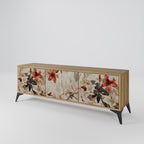 PETAL HARMONY 3-Door TV Stand in Oak Effect