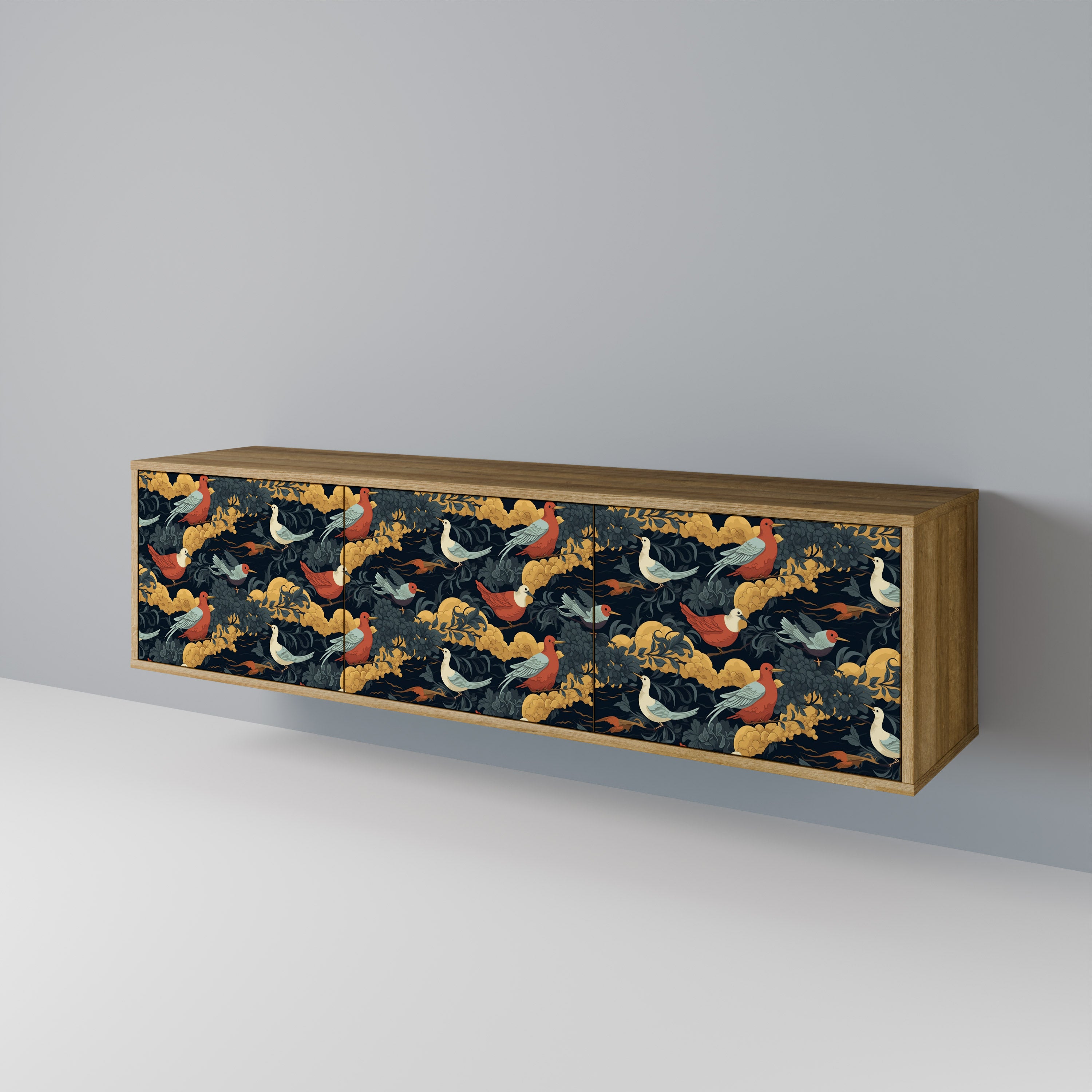 FOWLY DAZE Mueble de TV de 3 Puertas