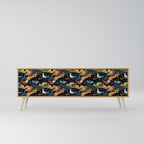 FOWLY DAZE 3-Door TV Stand in Oak Effect