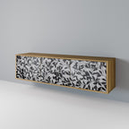 CHARCOAL SPROUT 3-Door TV Stand in Oak Effect