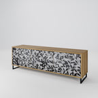 CHARCOAL SPROUT 3-Door TV Stand in Oak Effect