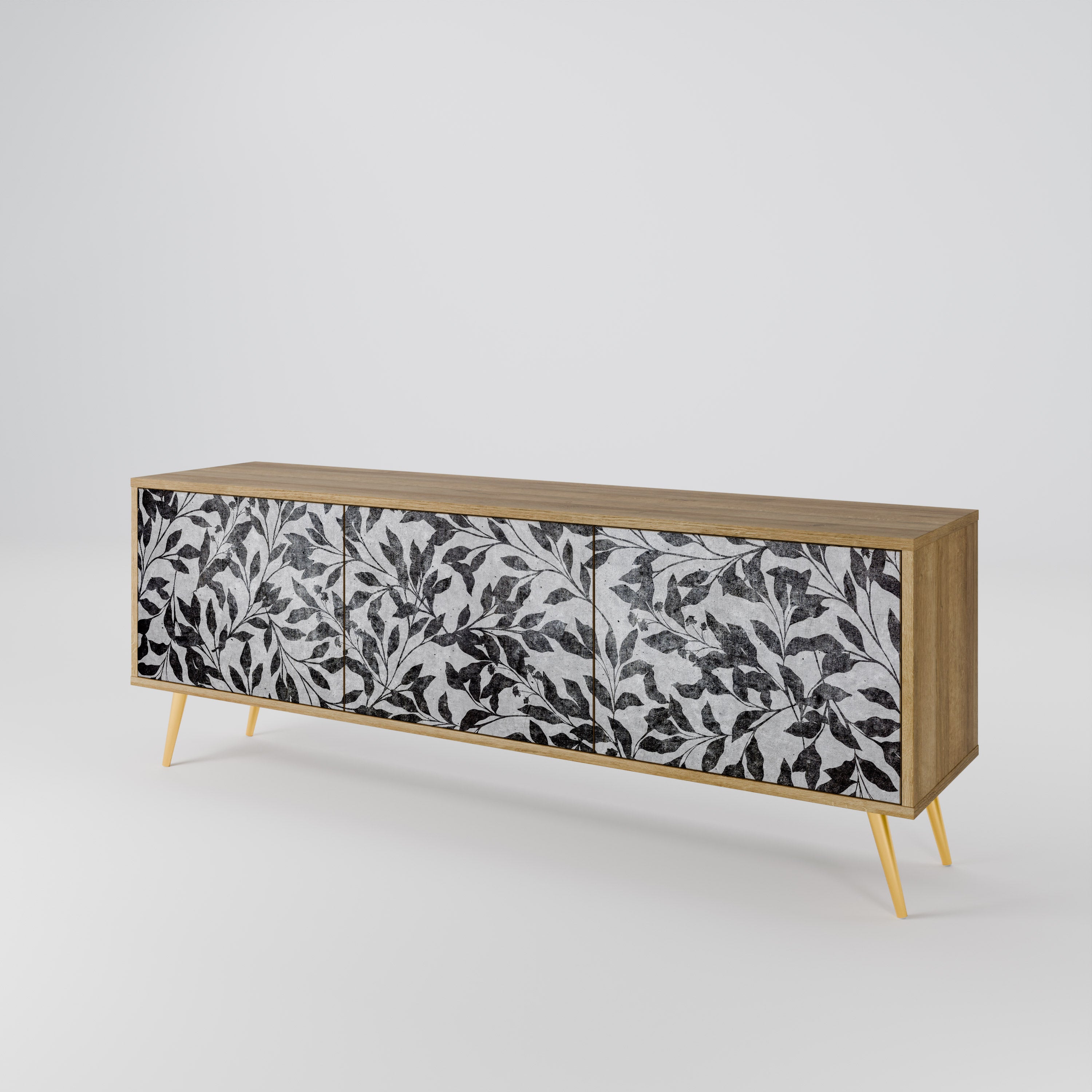 CHARCOAL SPROUT Mueble de TV de 3 Puertas