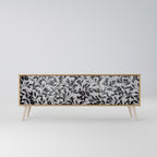 CHARCOAL SPROUT 3-Door TV Stand in Oak Effect