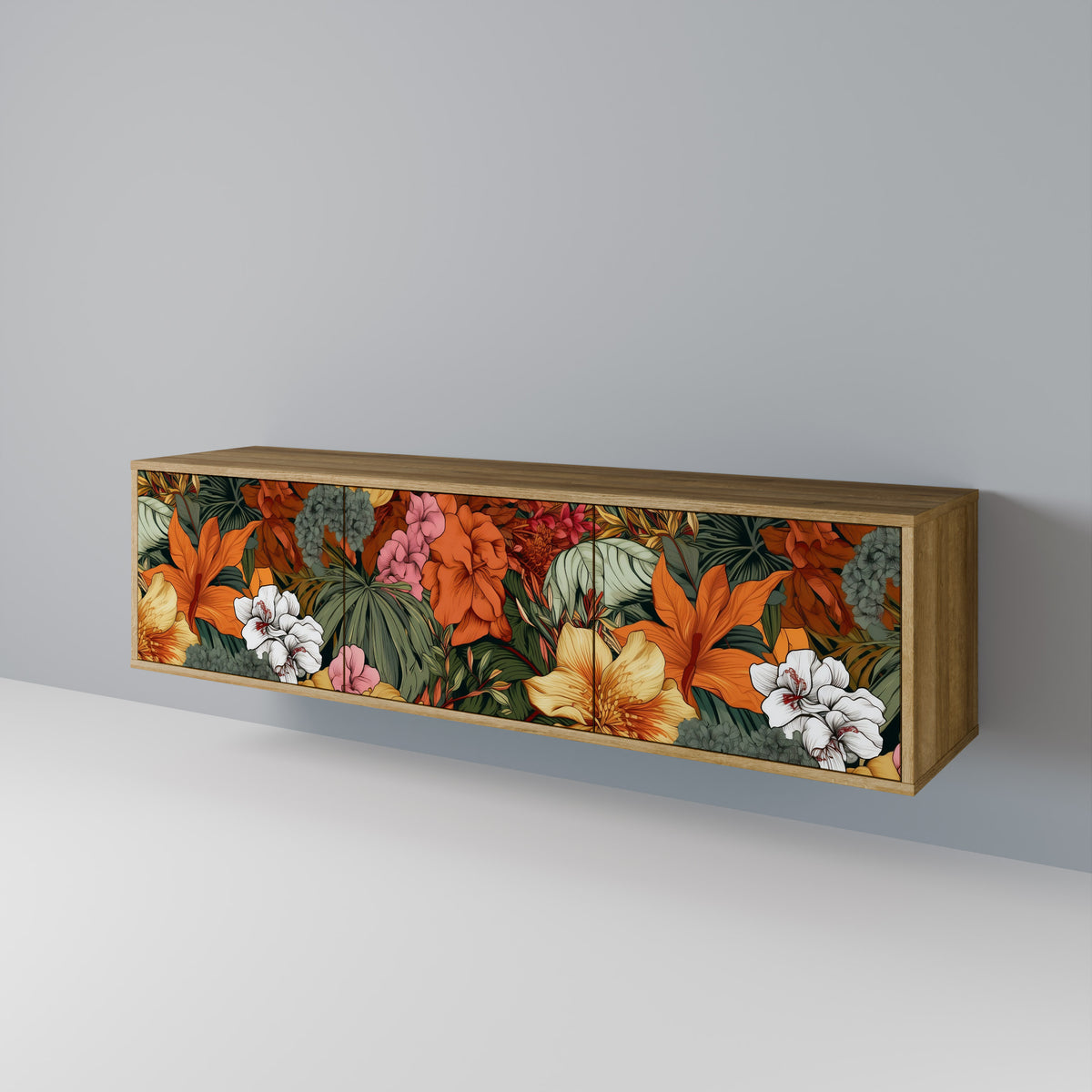 RADIANT FLORA Mueble de TV de 3 Puertas
