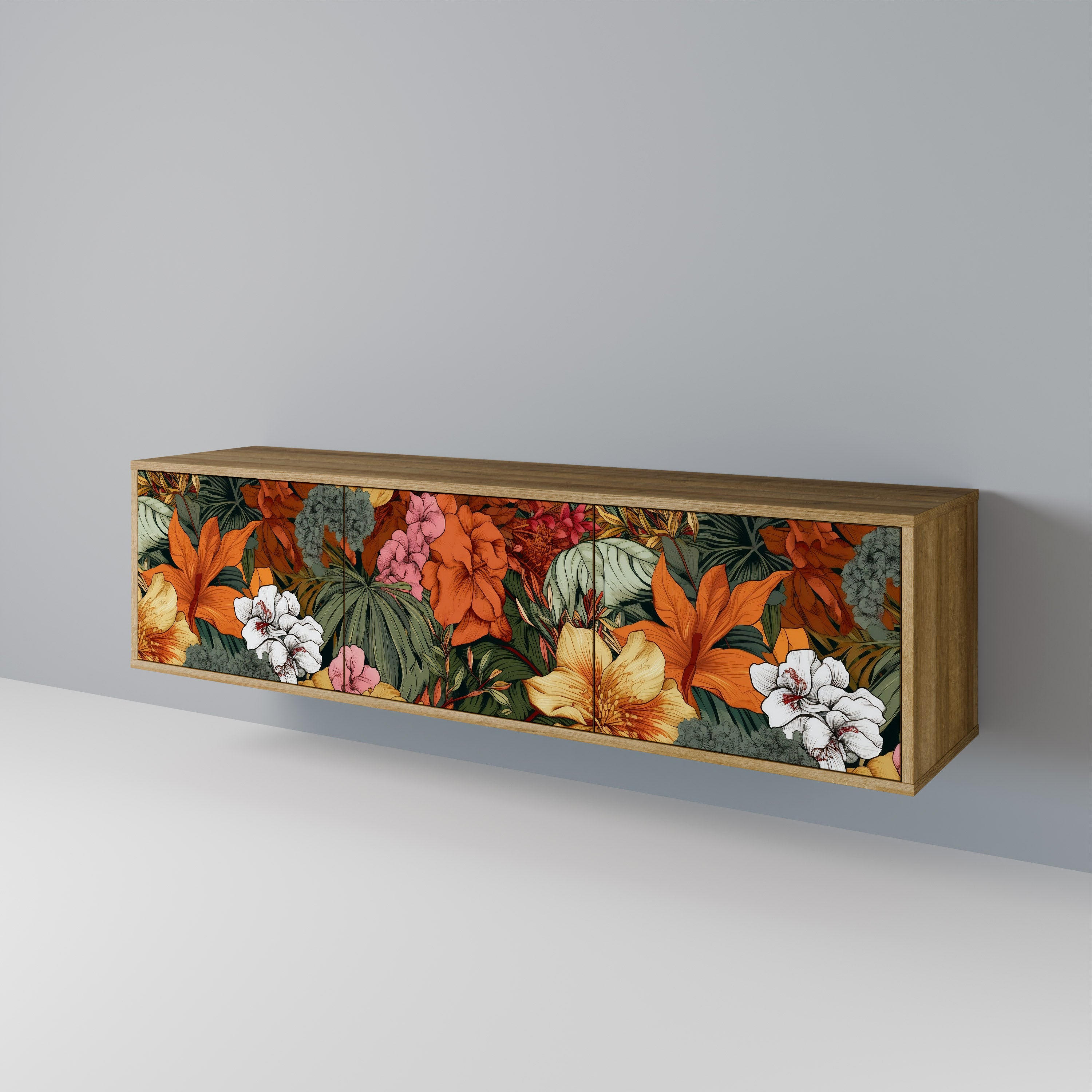 RADIANT FLORA Mueble de TV de 3 Puertas