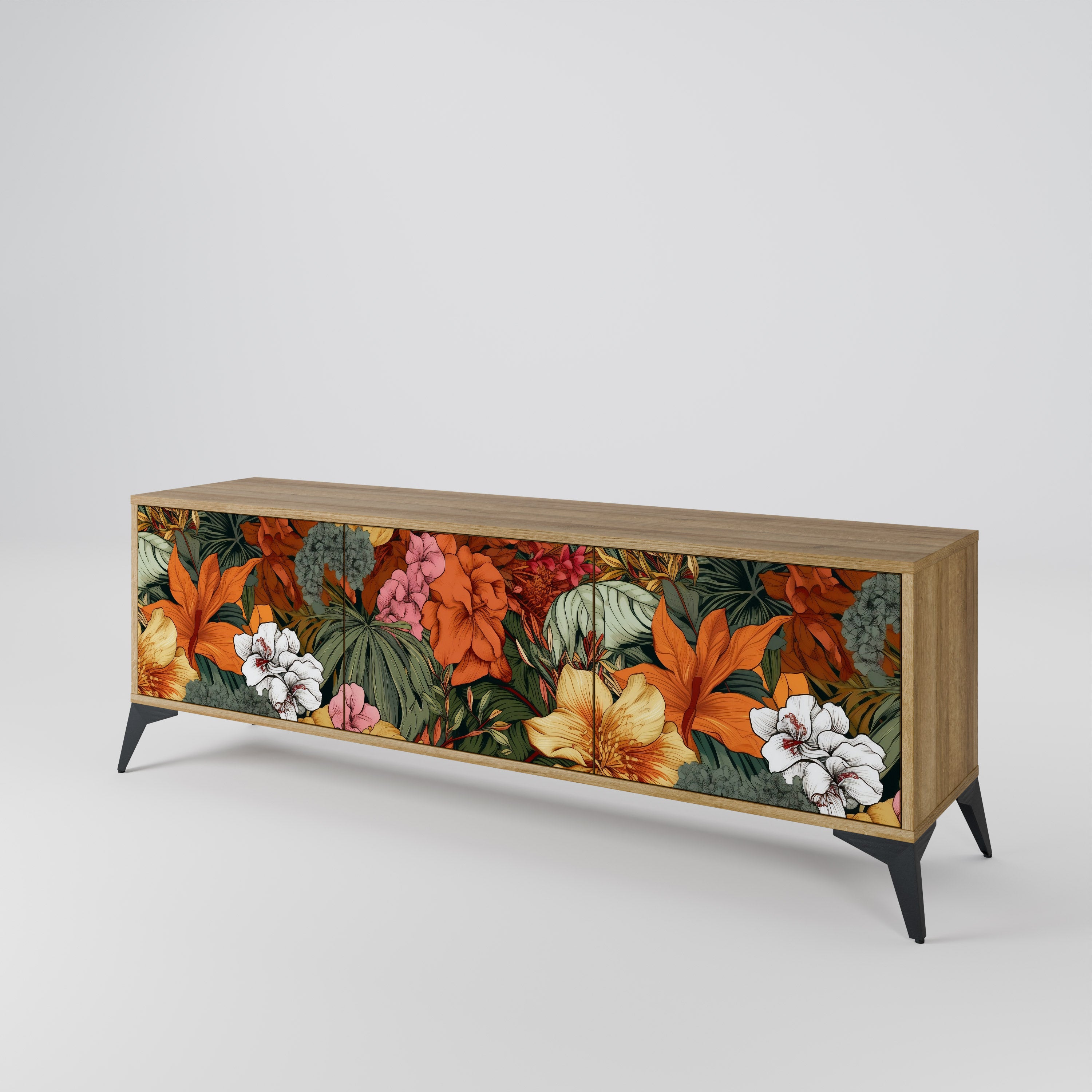 RADIANT FLORA Mueble de TV de 3 Puertas