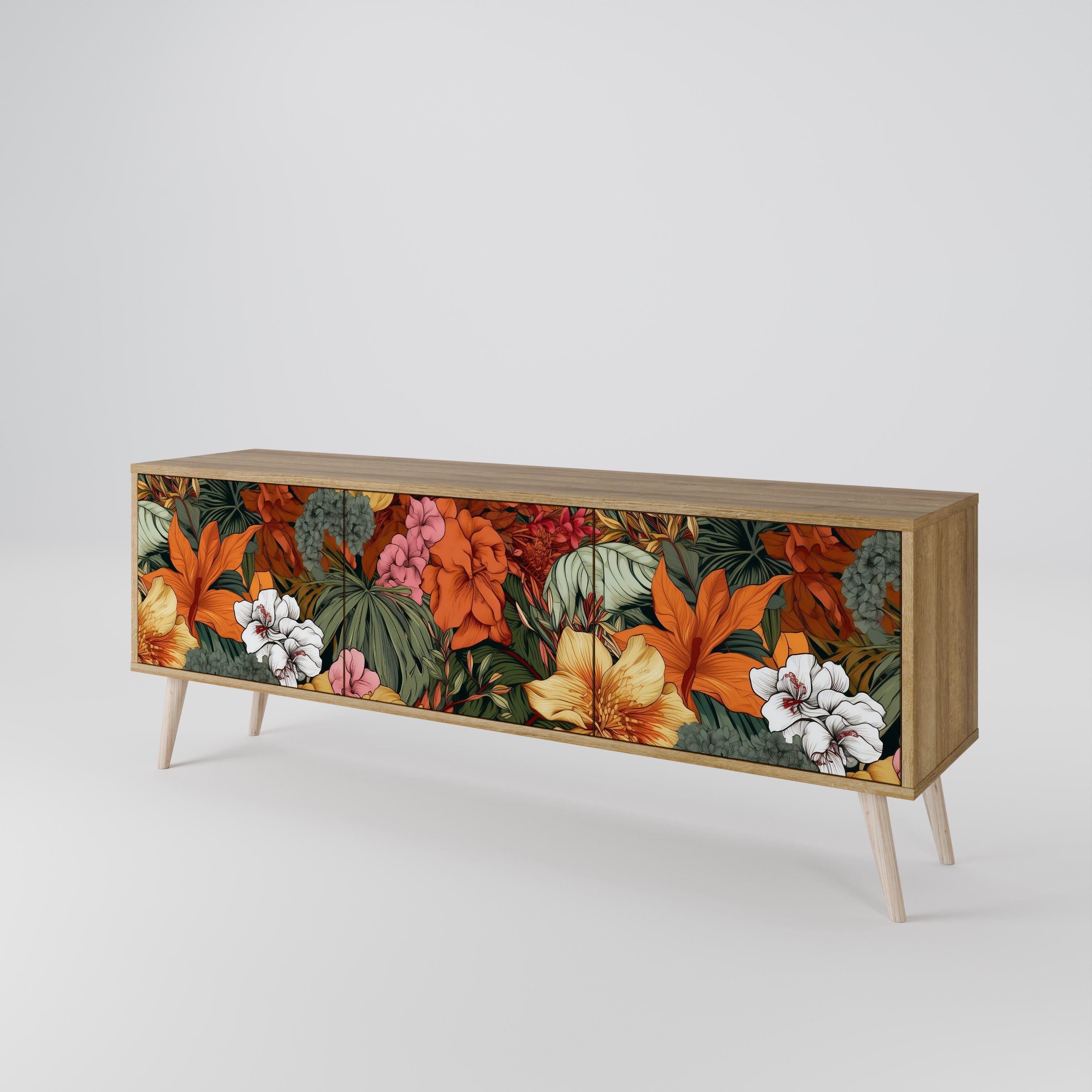 RADIANT FLORA Mueble de TV de 3 Puertas