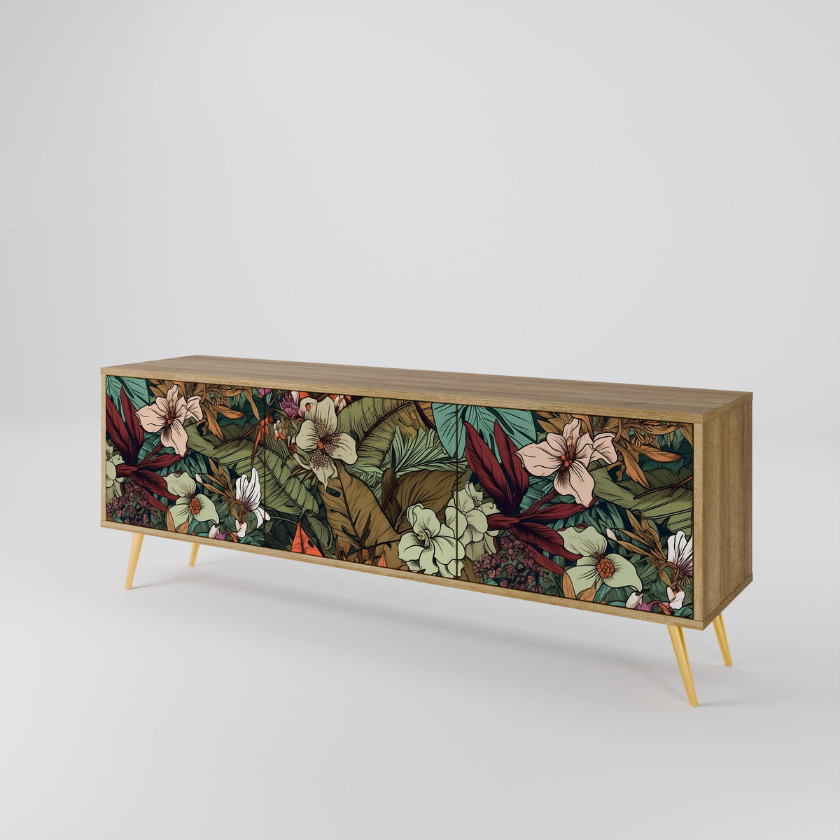 BOTANICAL EMERGENCE Mueble de TV de 3 Puertas